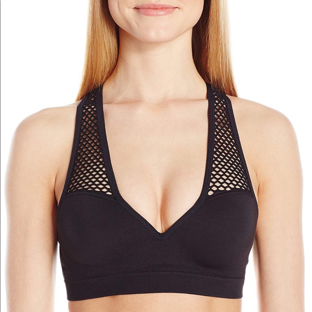 Mae women’s open mesh racer back push up Bralette